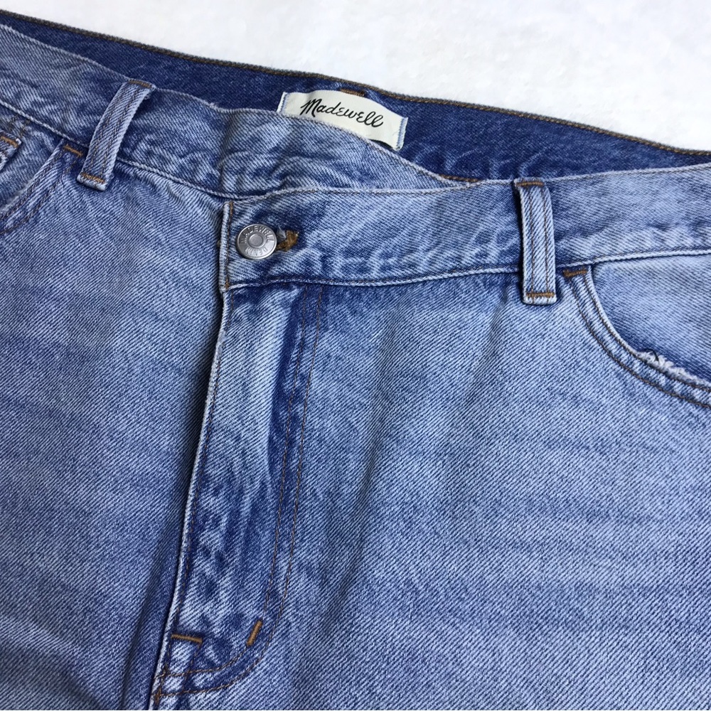 Madewell Blue Denim Crossover-Waist Mini Skirt